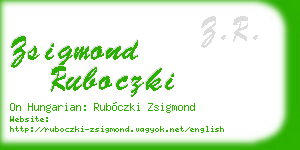 zsigmond ruboczki business card